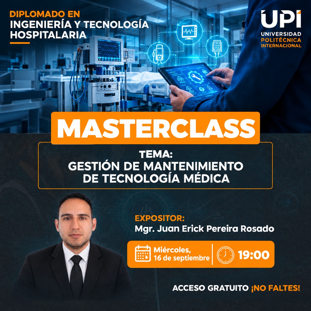 MASTERCLASS: GESTIÓN DE MANTENIMIENTO DE TECNOLOGÍA MÉDICA