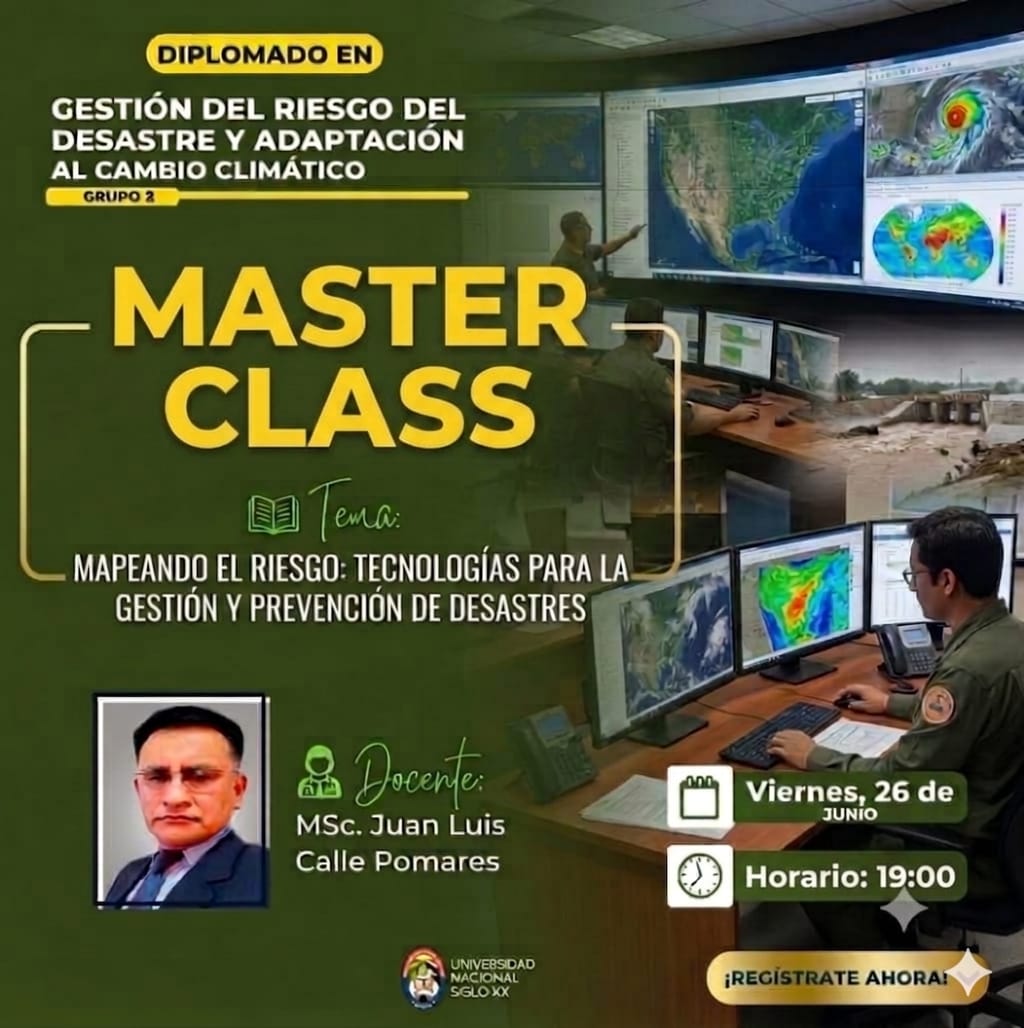 Imagen del evento MAPEANDO EL RIESGO: TECMOLOGÍAS PARA LA GESTIÓN Y PREVENCIÓN DE DESASTRES