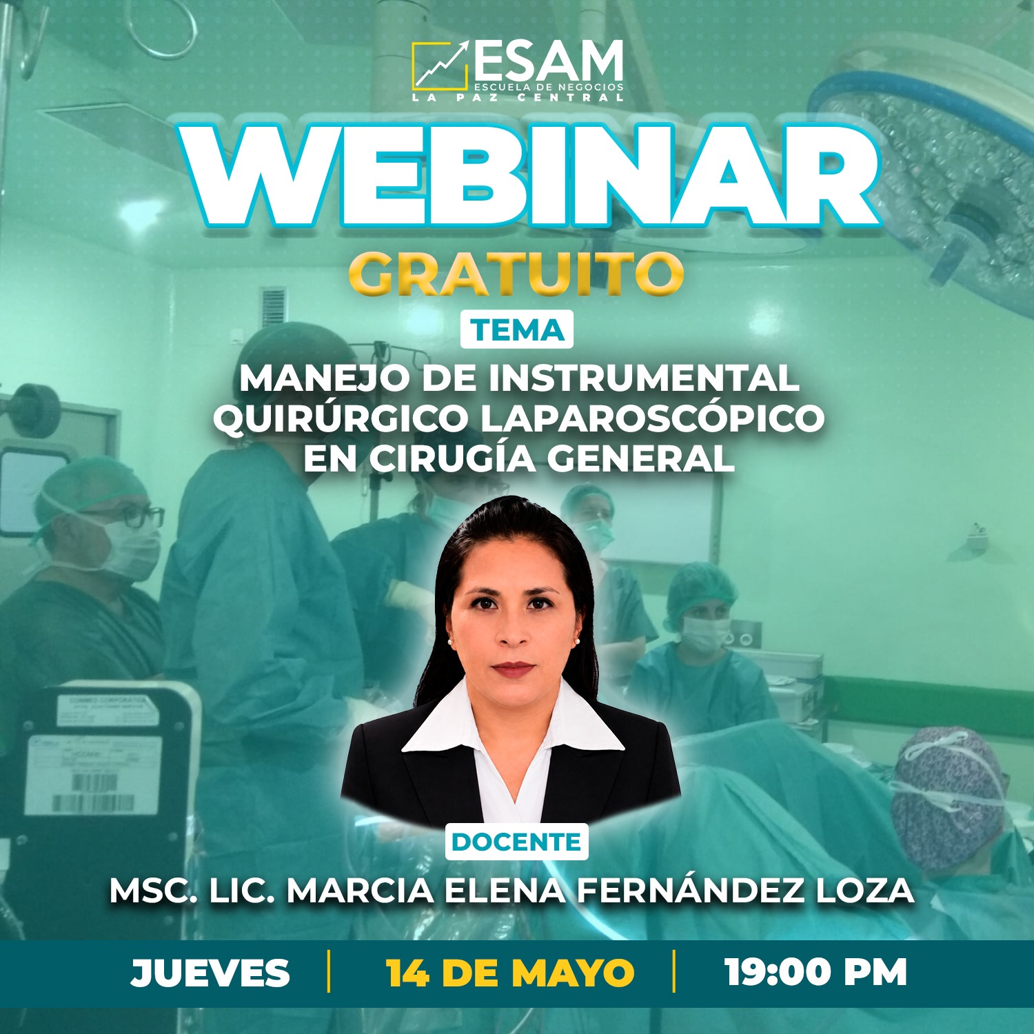 Portada del evento MANEJO DE INSTRUMENTAL QUIRÚRGICO LAPAROSCÓPICA EN CIRUGÍA GENERAL