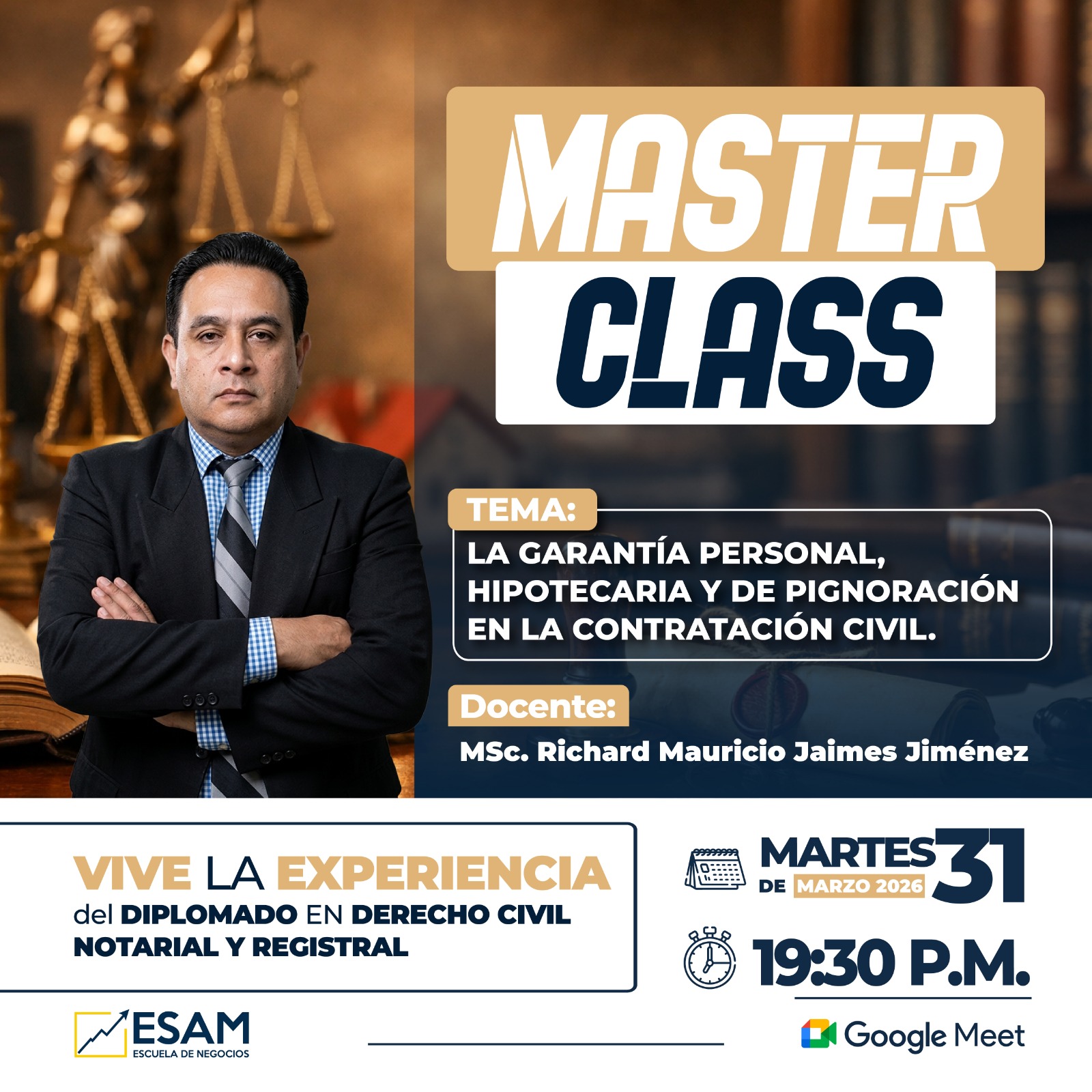 Imagen del evento LA GARANTIA PERSONAL, HIPOTECARIA Y DE PIGNORACION EN LA CONTRATACION CIVIL