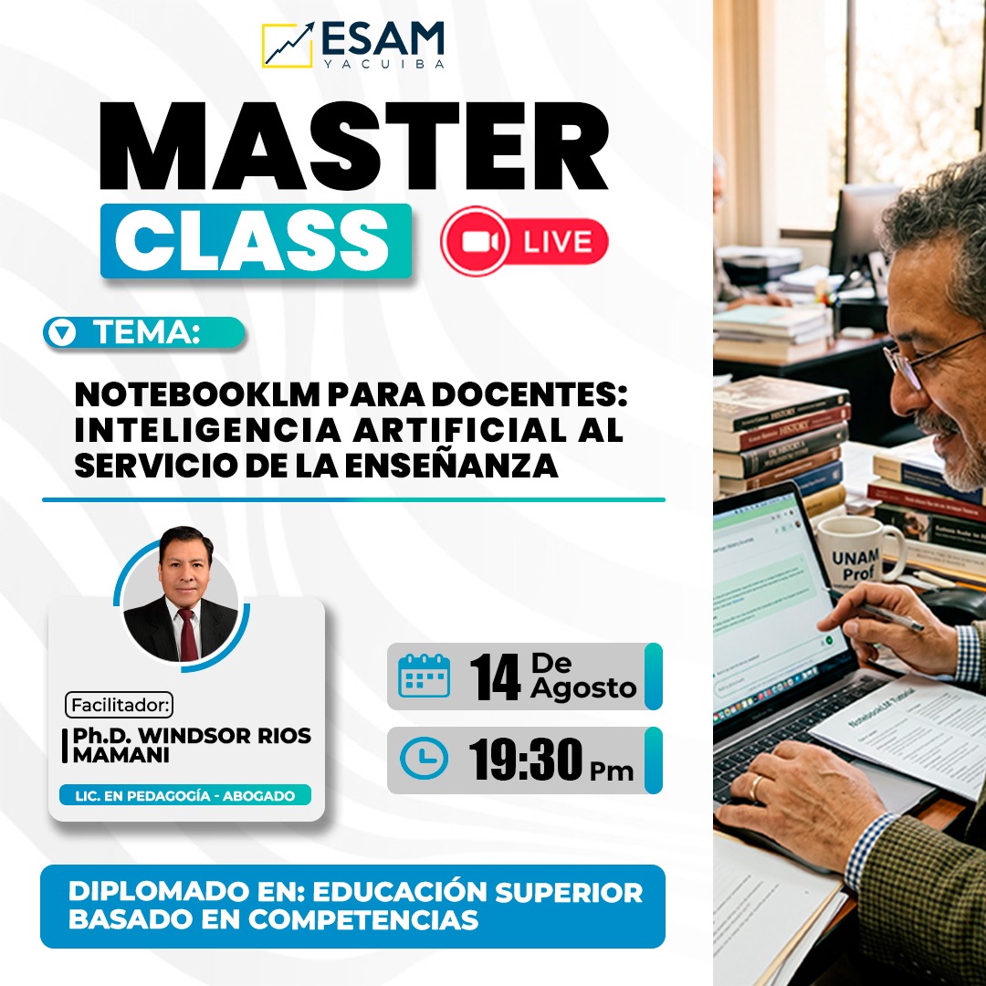 MASTERCLASS EN NOTEBOOKLM PARA DOCENTES: INTELIGENCIA ARTIFICIAL AL SERVICIO DE LA ENSEÑANZA
