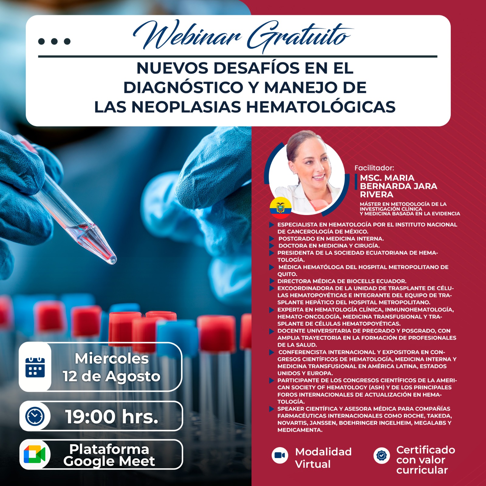 Imagen del evento "NUEVOS DESAFIOS EN EL DIAGNOSTICO Y MANEJO DE LAS NEOPLASIAS HEMATOLOGICAS"