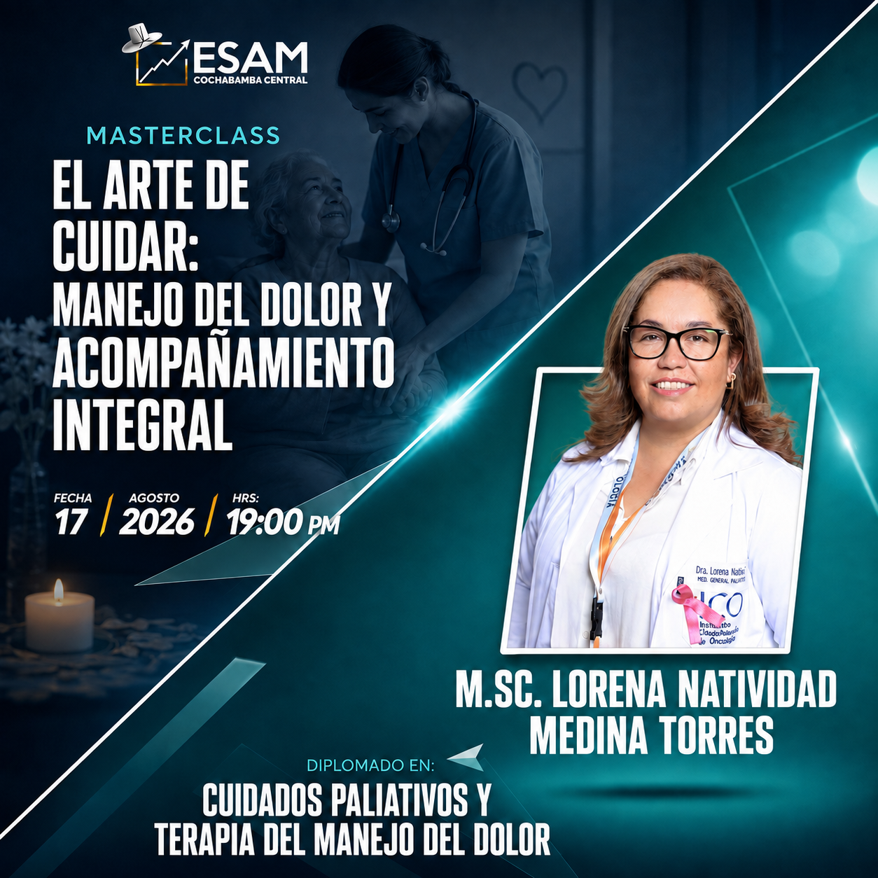 Portada del evento EL ARTE DE CUIDAR: MANEJO DEL DOLOR Y ACOMPAÑAMIENTO INTEGRAL