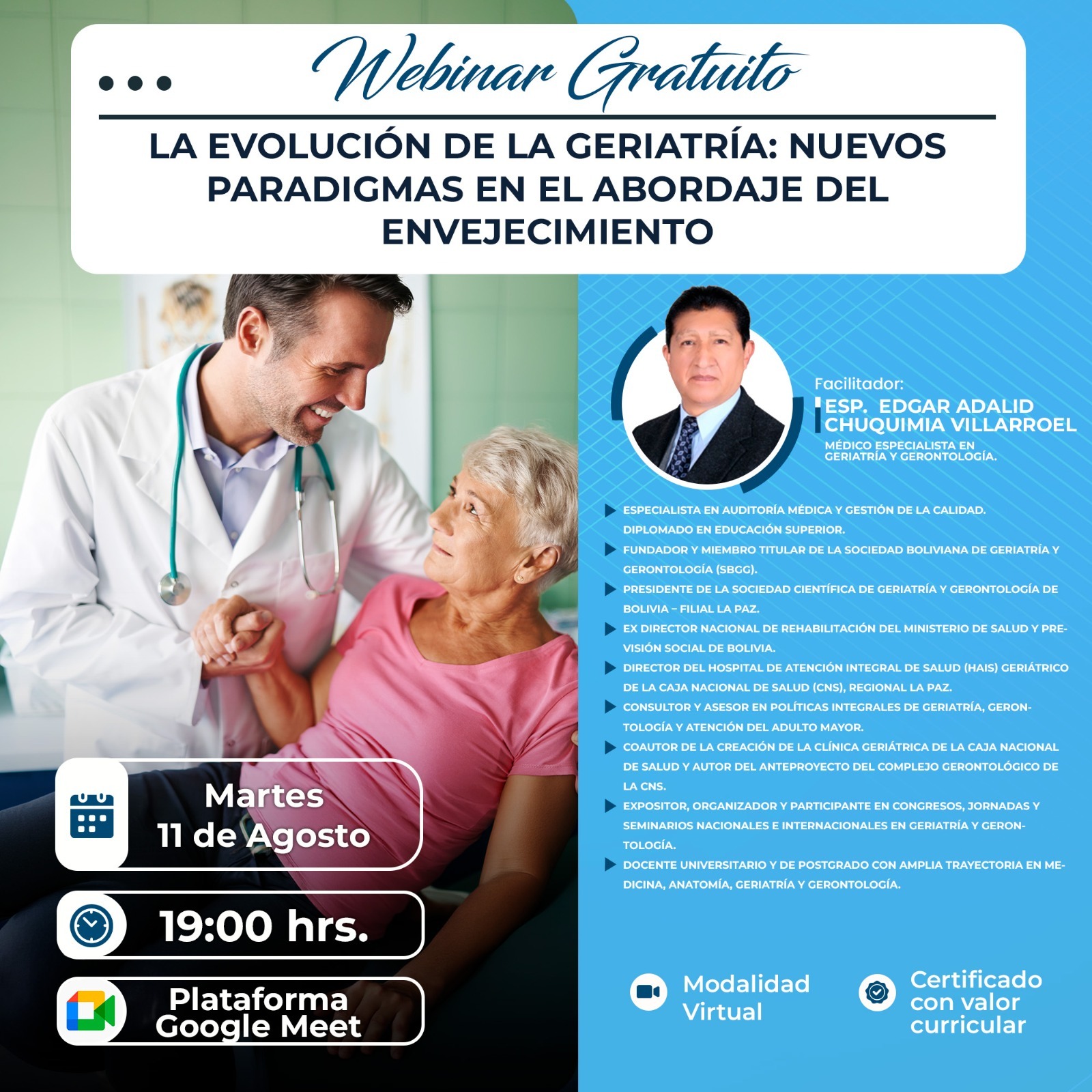 Portada del evento LA EVOLUCIÓN DE LA GERIATRÍA: NUEVOS PARADIGMAS EN EL ABORDAJE DEL ENVEJECIMIENTO