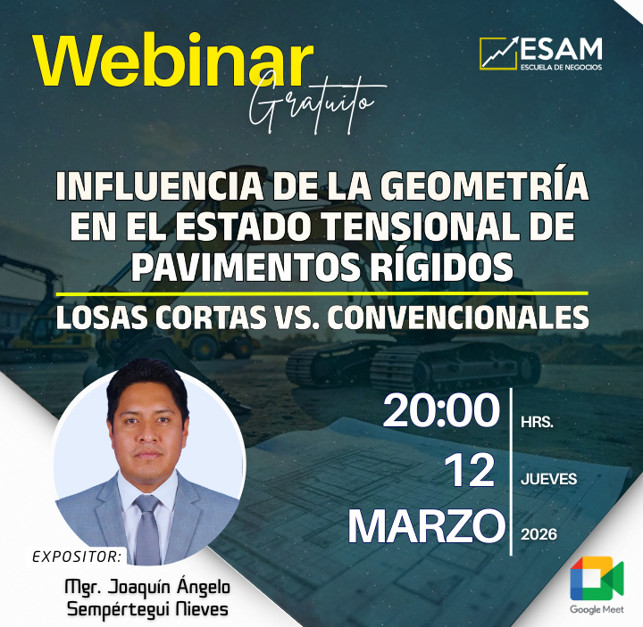 Portada del evento INFLUENCIA DE LA GEOMETRÍA EN EL ESTADO TENSIONAL DE PAVIMENTOS RÍGIDOS