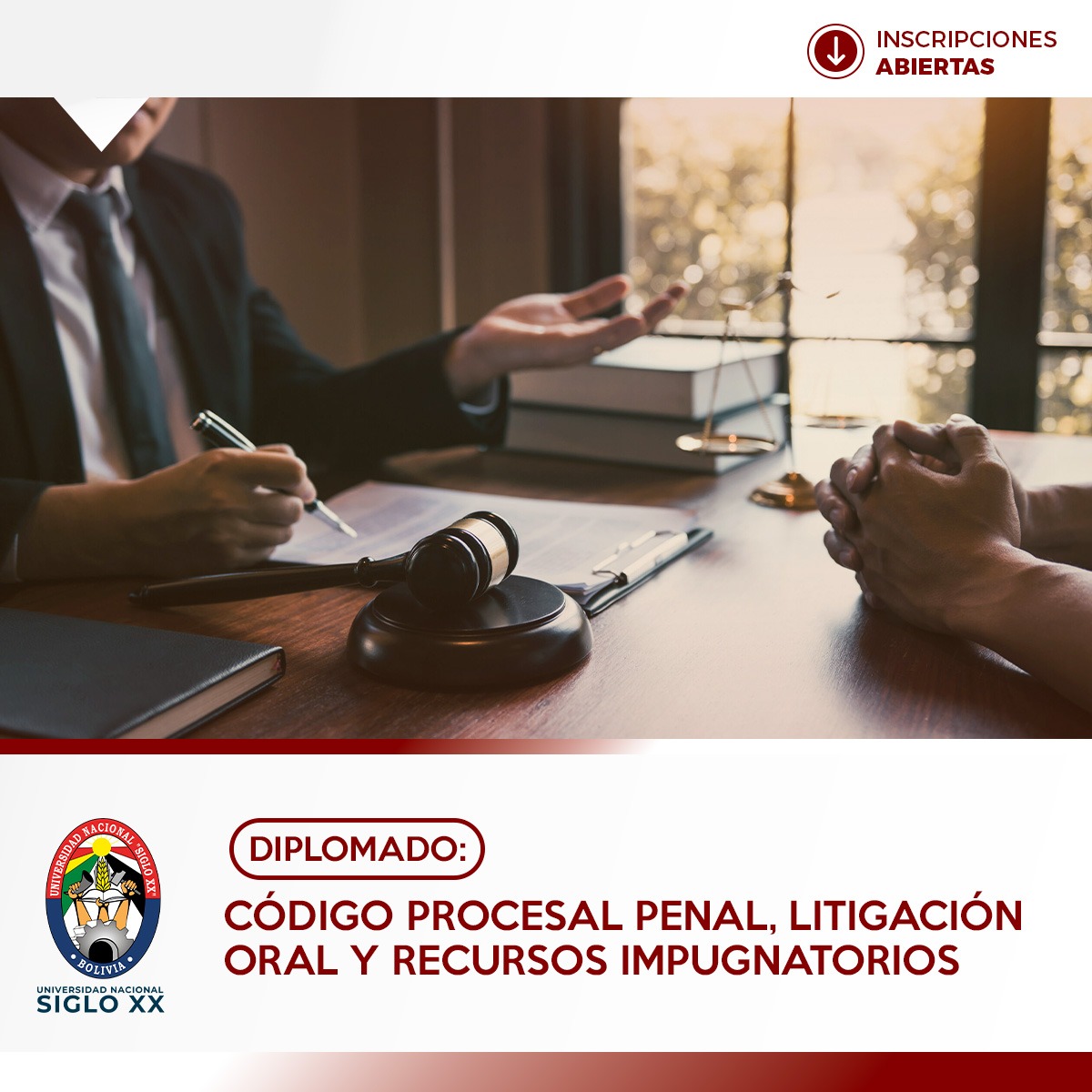 Diplomado DIPLOMADO EN CÓDIGO PROCESAL PENAL, LITIGACIÓN ORAL Y RECURSOS IMPUGNATORIOS
