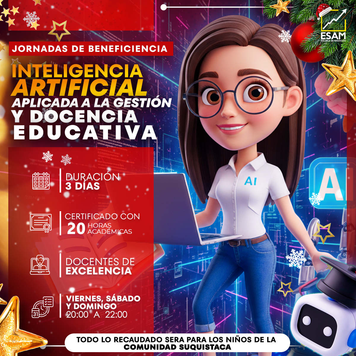 Esam Cursos JORNADAS: INTELIGENCIA ARTIFICIAL APLICADA A LA GESTIÓN Y DOCENCIA EDUCATIVA