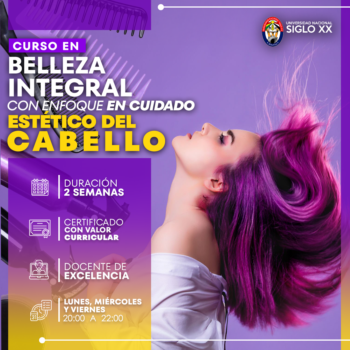 Esam Cursos BELLEZA INTEGRAL CON ENFOQUE EN CUIDADO ESTÉTICO DEL CABELLO